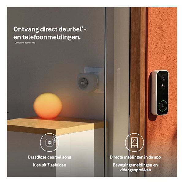 Yale Slimme deurbel | Yale Home (Abonnement vrij, Full HD, Nachtzicht, Bewegingsdetectie, Gespreksfunctie) A000460922 K010810008 - 4