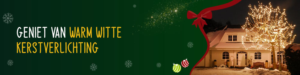 Geniet van warm witte kerstverlichting