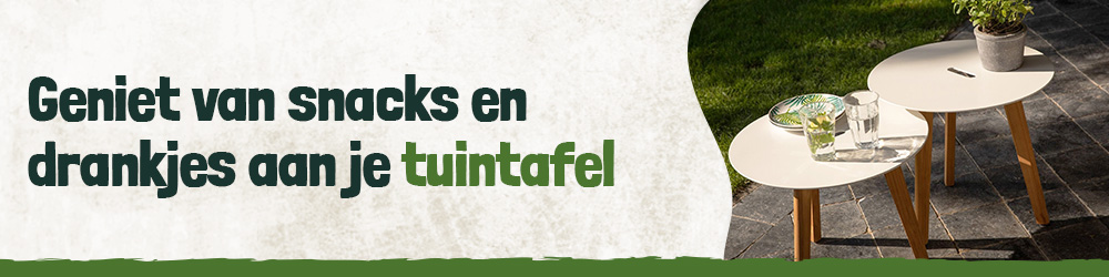 Geniet van snacks en drankjes aan je tuintafel