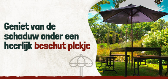 Geniet van de schaduw onder een heerlijk beschut plekje