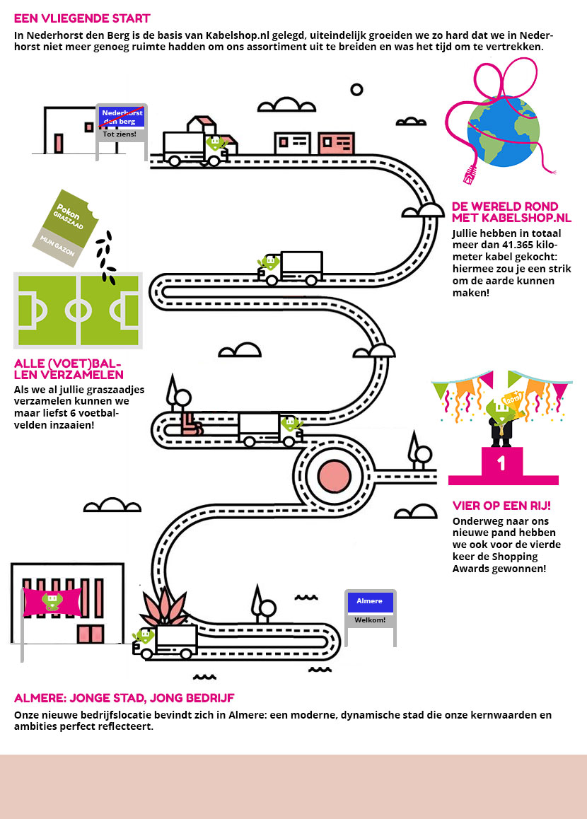 Bekijk onze weg naar succes | Kabelshop.nl | Infographic