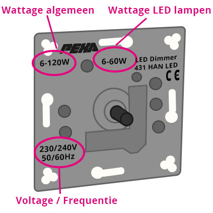 Check van te voren het wattage van jouw lamp(en) en kijk of de door jou gekozen dimmer dit wattage aankan. | Kabelshop.nl