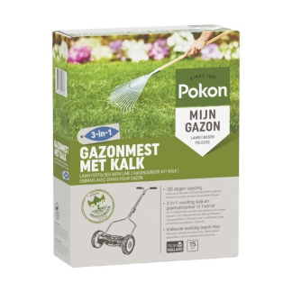 Gazonmest met kalk Pokon