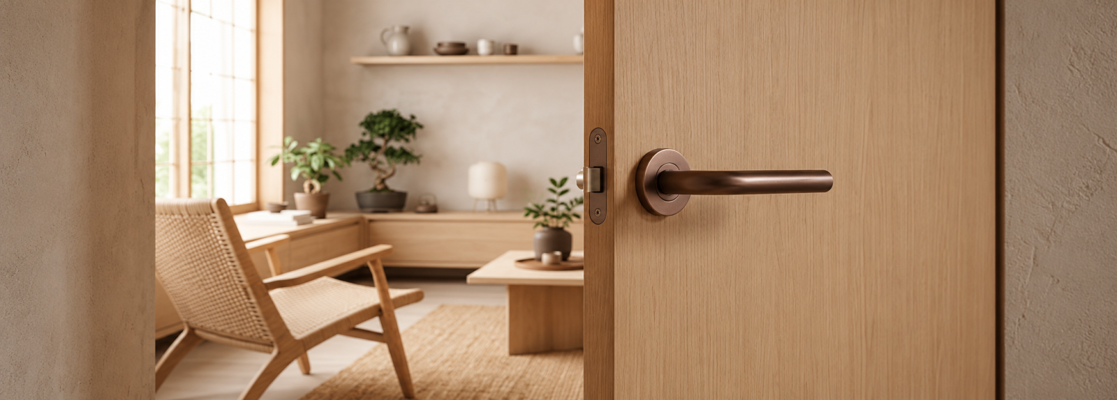 Deurbeslag voor een Japandi interieur