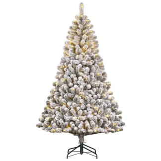 Besneeuwde kunstkerstbomen