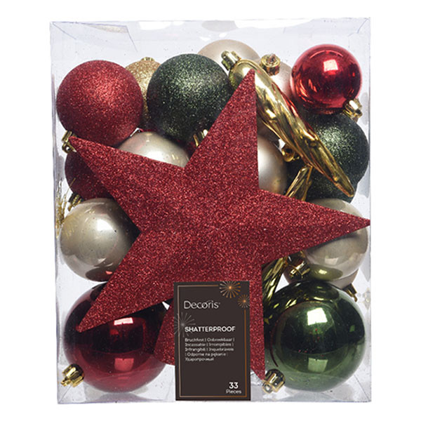 Kerstballen set, 33 stuks