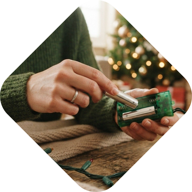 Batterijen uit kerstverlichting