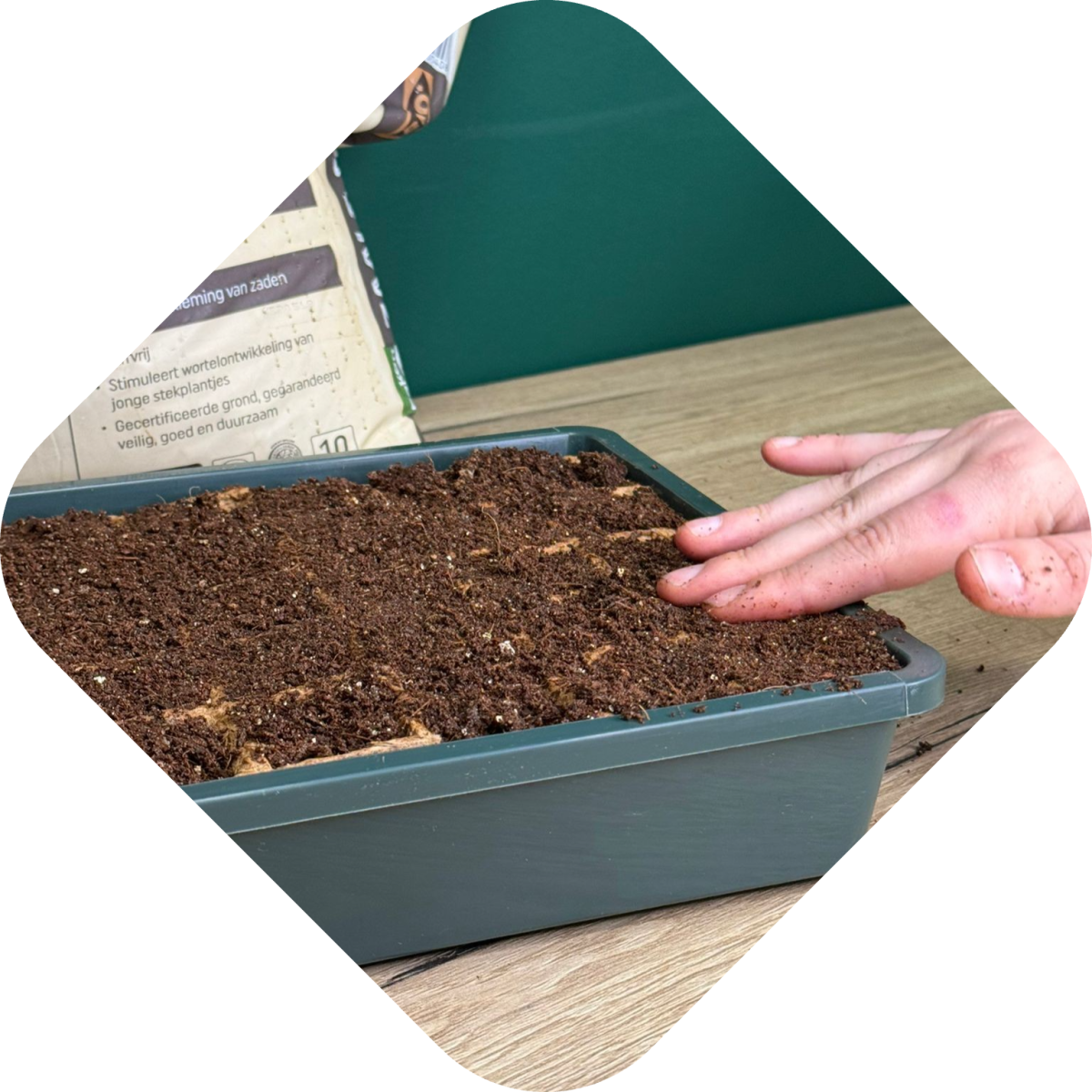 Effectief plantjes kweken: kuiltje vullen