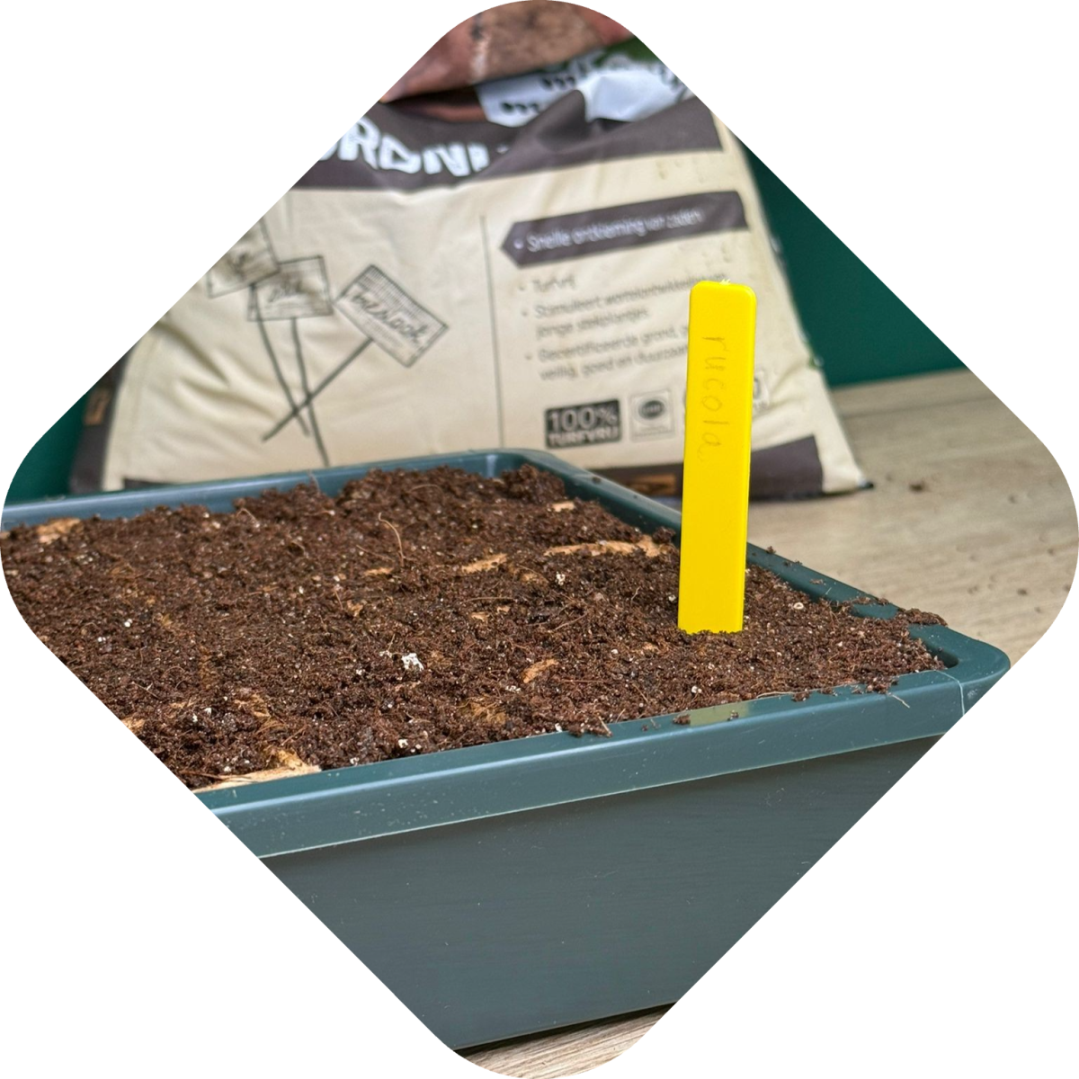 Effectief plantjes kweken: label