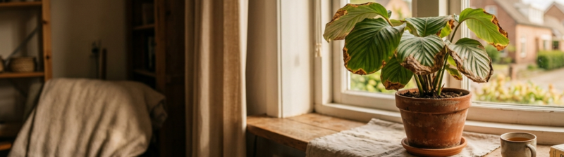 Kamerplant probleem: verbrande bladeren