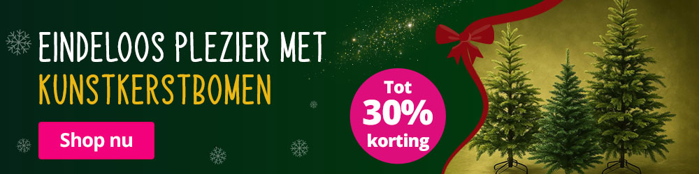 Kunstkerstbomen tot 30% korting