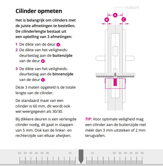 Cilindermaat opmeten | Kabelshop.nl