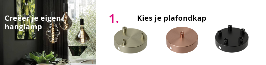 Creëer je eigen hanglamp: kies je plafondkap | Kabelshop.nl